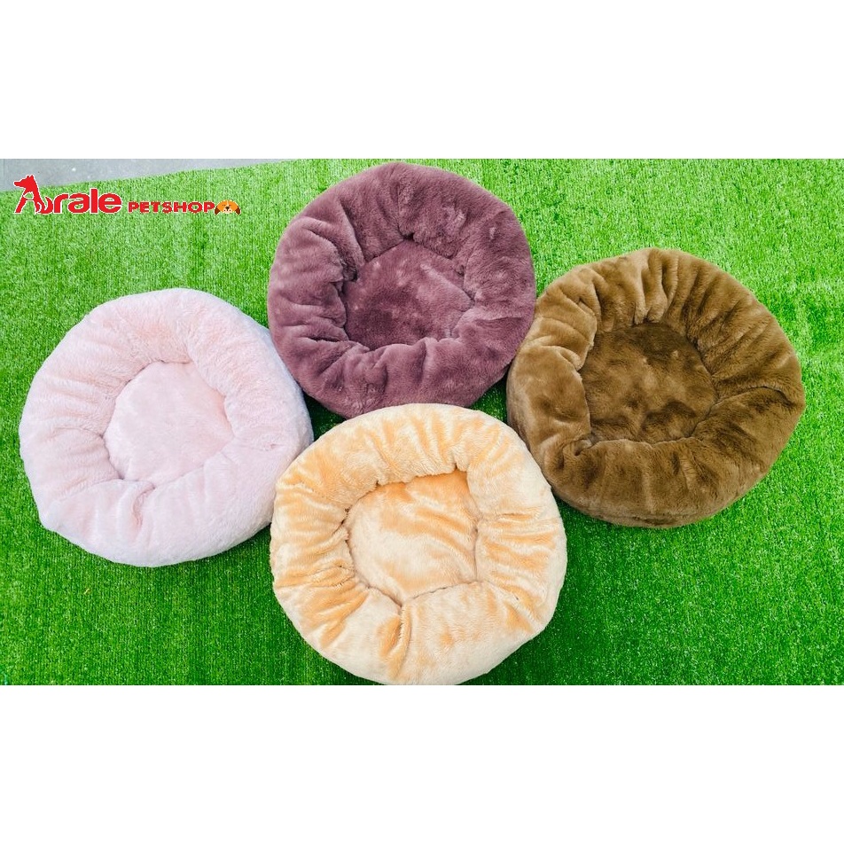 [ Hình thật ] Ổ nệm tròn nhung mềm mại, êm ái , giữ ấm cho chó mèo cao cấp, dễ thương, đáng yêu
