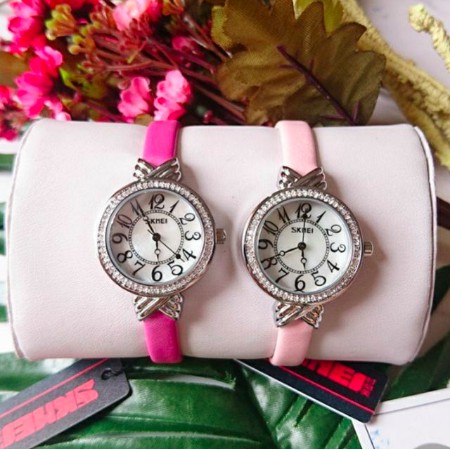 Đồng Hồ Nữ SKMEI 9162 Dây Da Mặt Nhỏ Chính Hãng (Có clip+ ảnh thật)