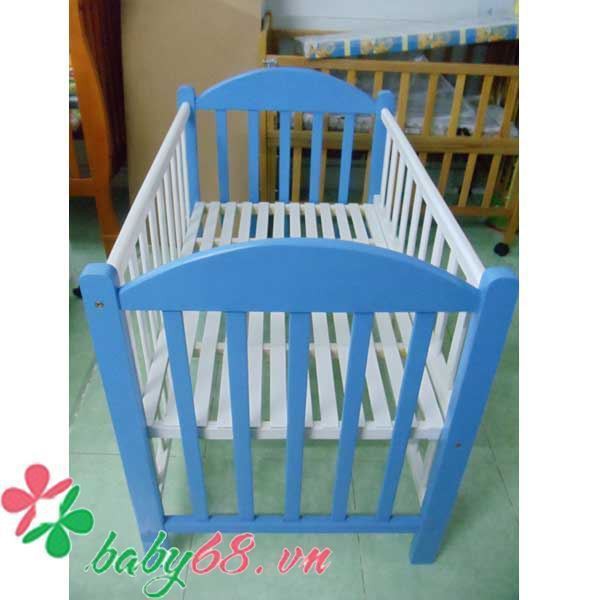 Giường cũi XĐ màu hồng trắng 120x80cm