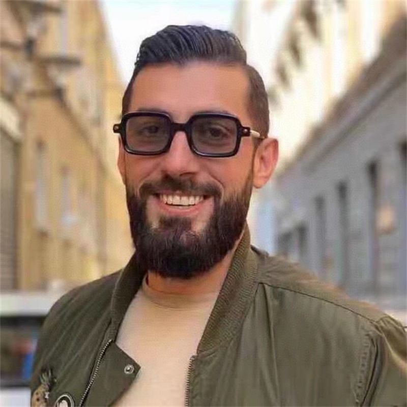 (JIUERBA) Kính Mát Gọng Vuông Phong Cách Nghệ Thuật Vintage Chống Ánh Sáng Xanh Hiện Đại