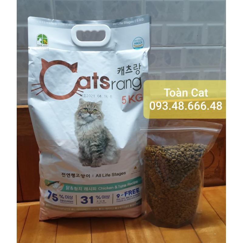 [Mã PET50K giảm Giảm 10% - Tối đa 50K đơn từ 250K] Hạt khô cho mèo Catsrang bao 5kg