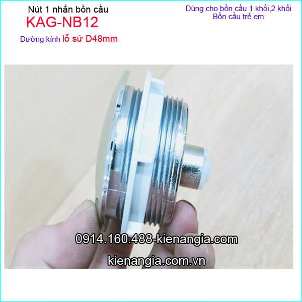 Nút nhấn xả bồn cầu lỗ khoét sứ KAG-NB12-D48mm, nút nhấn cầu xả 1 nhấn