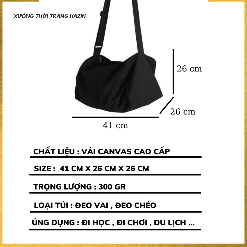 Túi tote đeo chéo chống siêu to đựng sách vở và đồ dùng cá nhân bền đẹp