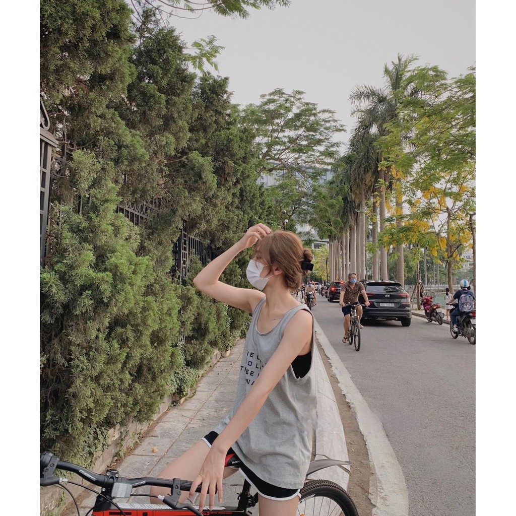 Set Đồ Nữ Áo Ba Lỗ Tank Top Ulzzang [FREESHIP] Đồ Bộ Nữ cá tính đi chơi Áo thun ba lỗ Quần Cộc mùa hè chất cotton