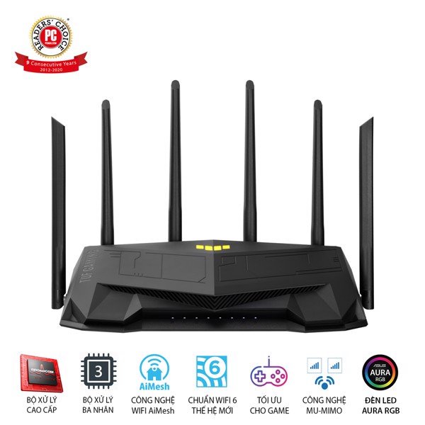 [Mã ELMALL1TR giảm 5% đơn 3TR] Router ASUS TUF AX5400 Wifi 6 Gaming