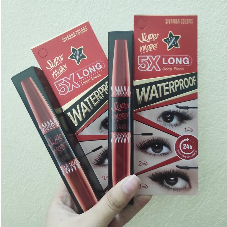 Chuốt Mi 2 Đầu Nối Dài và Dày Mascara Sivanna Super Model 5X Long