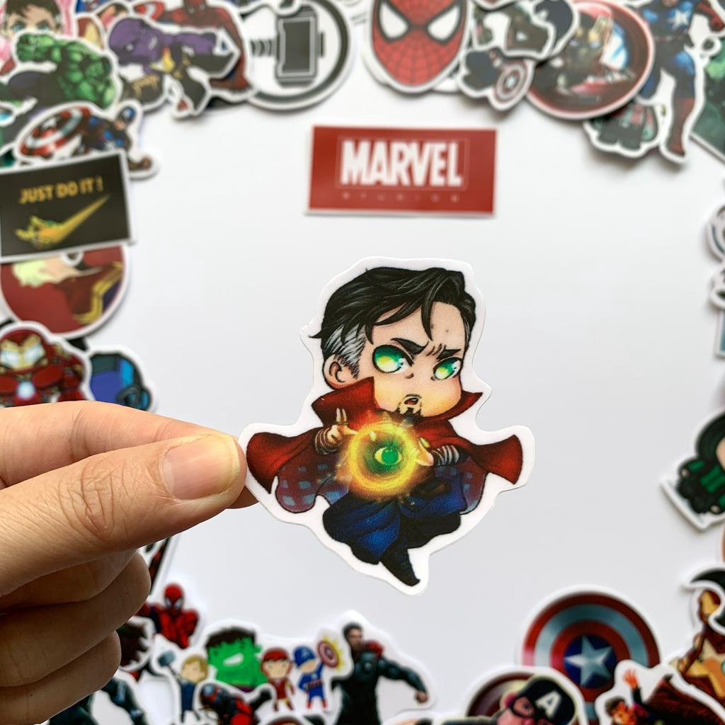 Sticker MARVEL SIÊU ANH HÙNG  Chống Nước Trang Trí Va Li, Xe, Laptop, Nón Bảo Hiểm, Đàn Guitar