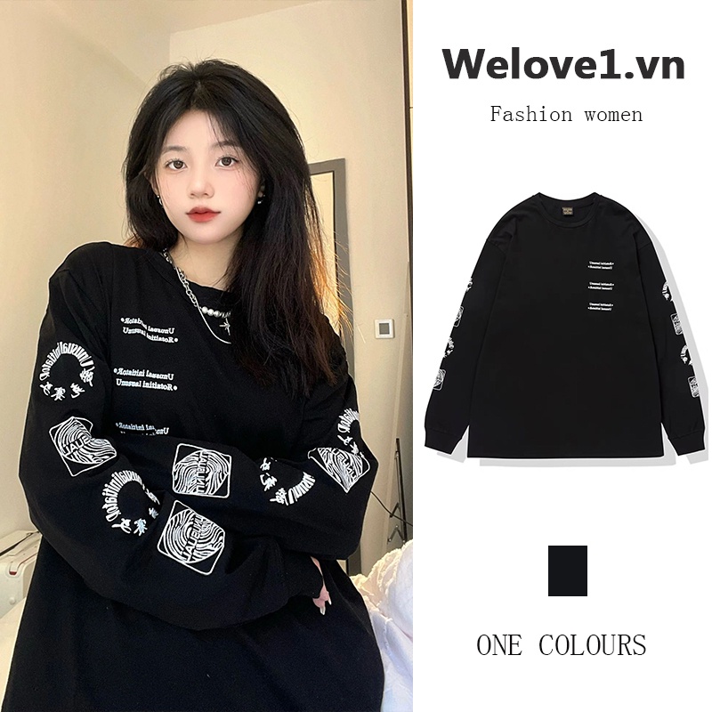 Áo sweater dáng rộng mỏng phong cách Mỹ retro thời trang xuân thu cá tính dành cho nữ