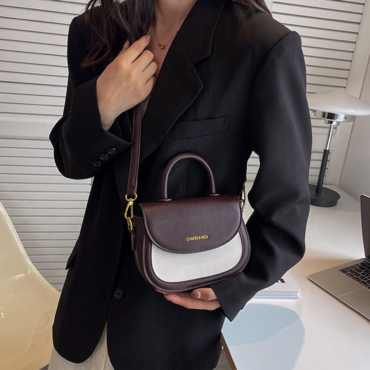 Túi yên ngựa IELGY cỡ nhỏ màu sắc tương phản chất lượng cao retro dành cho nữ