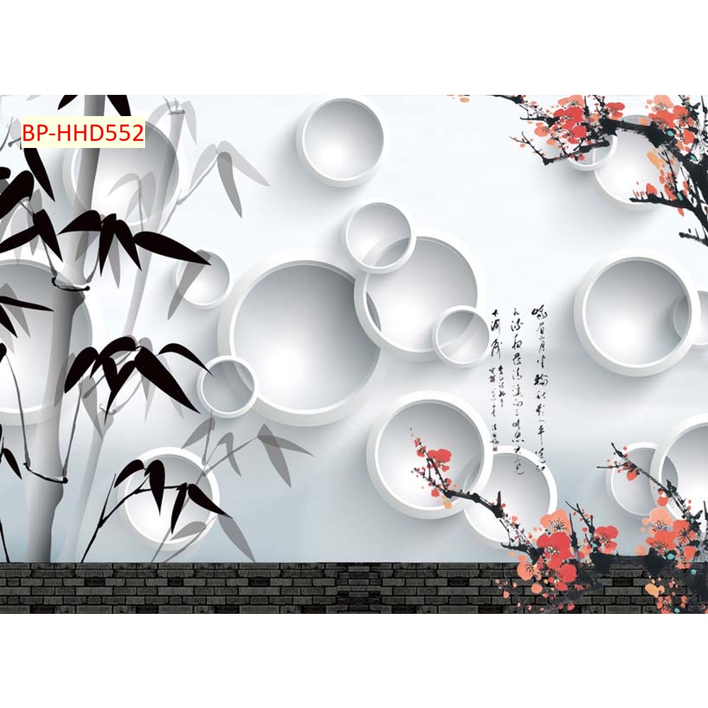 Tranh hoa mộc lan dán tường vải lụa 3d siêu bền đẹp