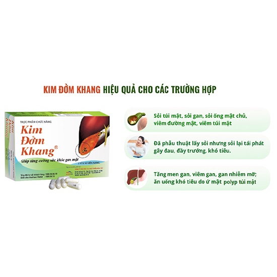 Kim đởm khang (Hộp 30 viên) -  hỗ trợ giảm sỏi gan, mật, tán sỏi từ Kim tiền thảo, diệp hạ châu