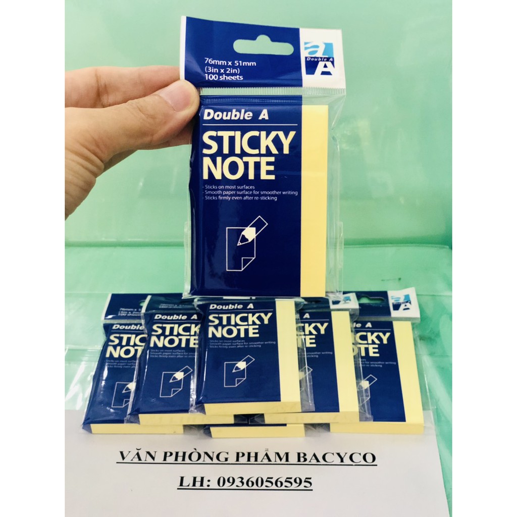 Giấy note, giấy ghi chú 3x2 Double A (76x51mm)