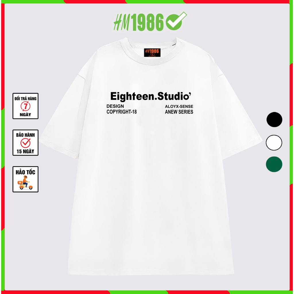 Áo Thun Tay Lỡ EIGHTEEN.STUDIO Áo Thun Xanh Lá , Áo Thun Form rộng Nam Nữ  Ulzzang Unisex MH1986 , 3192