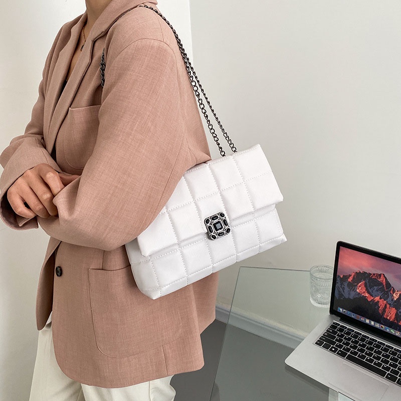 Túi Đeo Vai Một Dây Xích Có Khóa Hình Thoi Cổ Điển Dành Cho Bạn Nữ