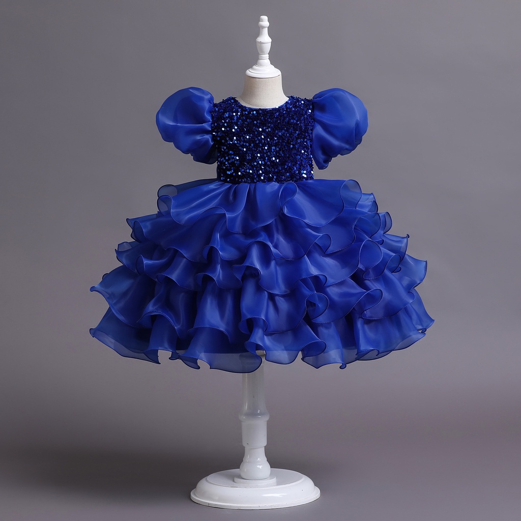 Đầm công chúa NNJXD tay ngắn phồng thời trang dự tiệc cưới sinh nhật xinh xắn dành cho bé gái