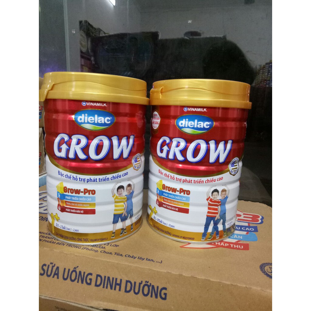 Sữa bột Dielac Grow đỏ 1+/2+ hộp thiếc 900g (Date luôn mới)