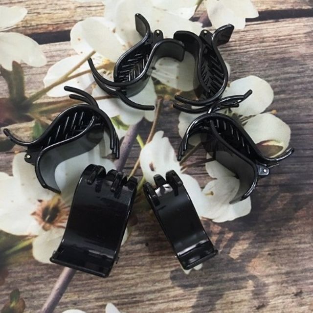 Lố 12 kẹp tóc 5 răng loại bóng màu đen