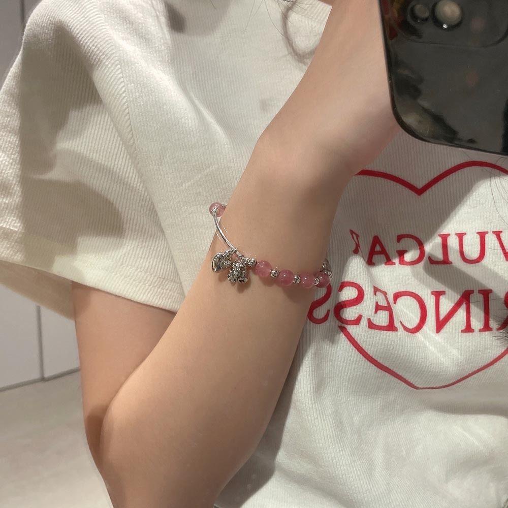 Dâu Tây CABEZA Chất Lượng Cao|Vòng Tay Chuỗi Hạt May Mắn Co Giãn Ngọt Ngào Cho Nữ