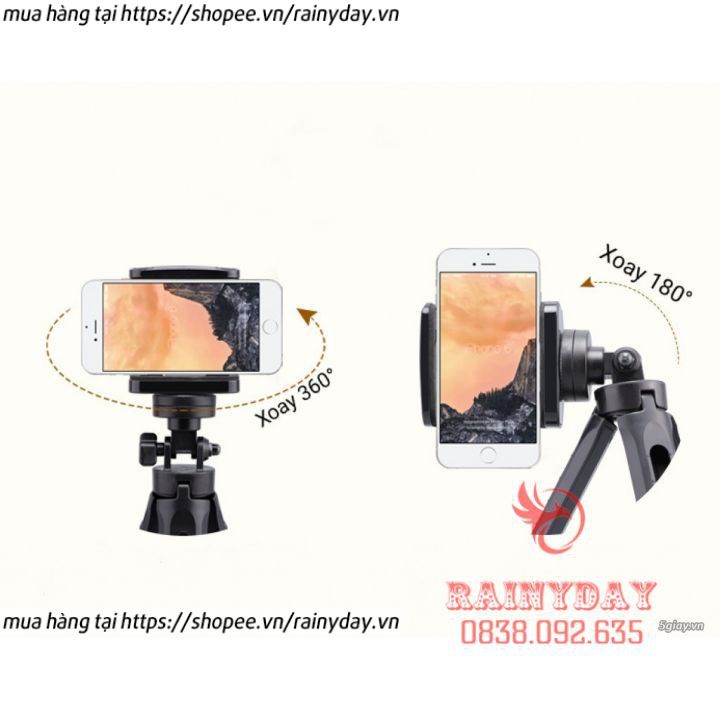 Chân đỡ điện thoại, tripod mini để kẹp điện thoại máy ảnh 3 chân livestream quay phim video chụp ảnh