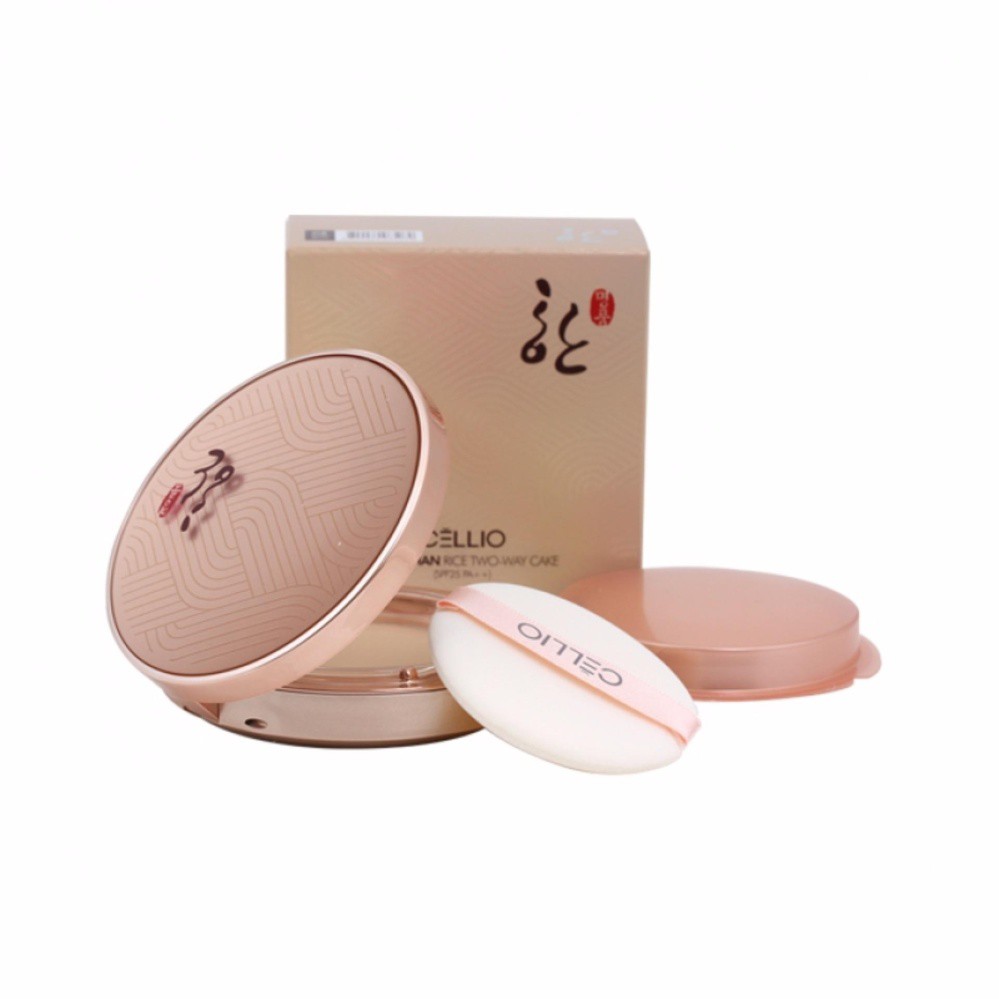 PHẤN PHỦ KIỀM DẦU Siêu Mịn Cellio Han Rice Two-Way Cake SPF25 PA++ 13g( Tặng kèm Lõi) | BigBuy360 - bigbuy360.vn