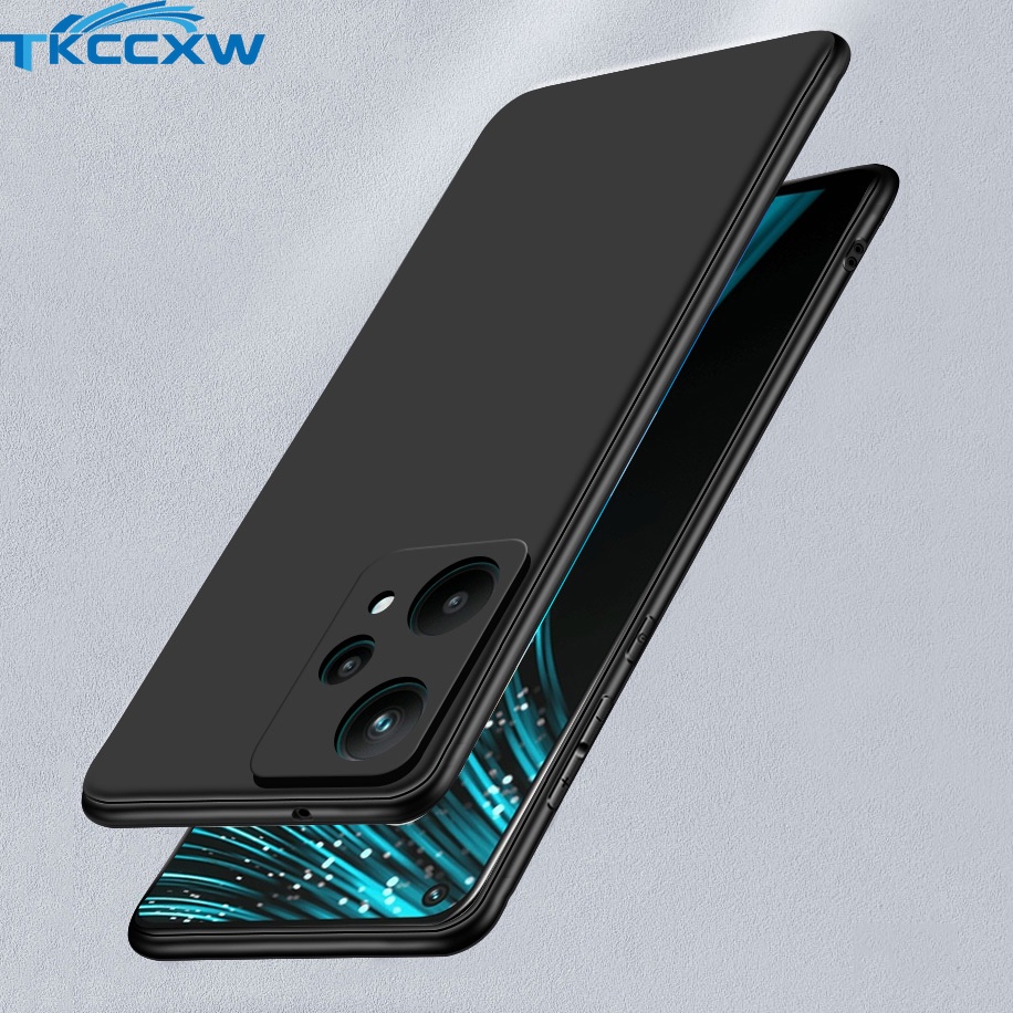 Ốp Điện Thoại Silicon Mềm Nhám Màu Đen Siêu Mỏng Cho Realme 8i 9i Q3S Q3t C35 9 Pro+ GT2 GT Neo 3 2 2T V25 Narzo 50