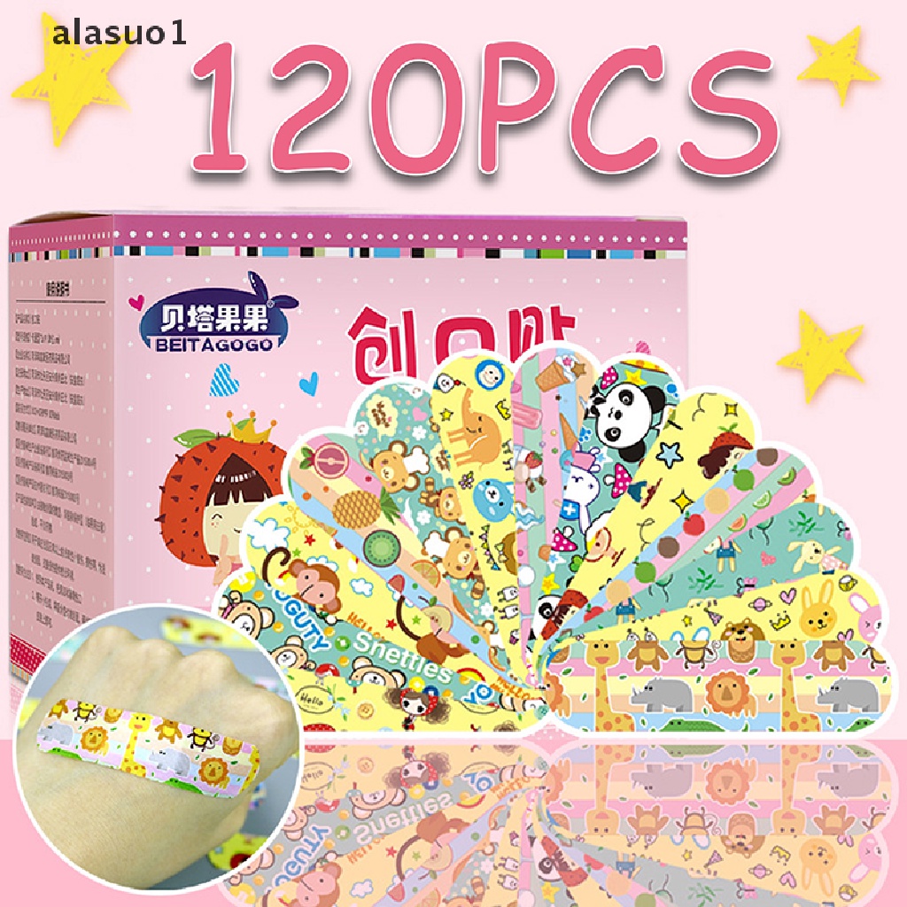 Set 120 Miếng Băng Keo Cá Nhân Chống Nước Thoáng Khí Họa Tiết Hoạt Hình