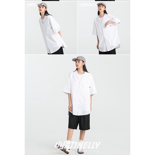 Áo sơ mi trắng cộc tay NELLY