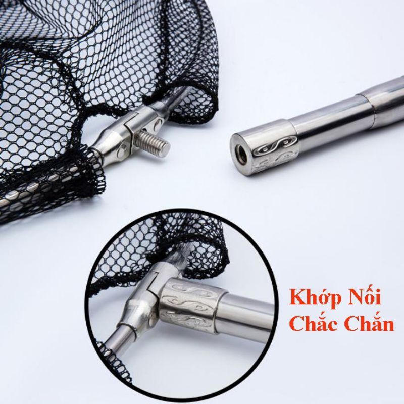 Vợt cá inox vành tròn,vành lục giác