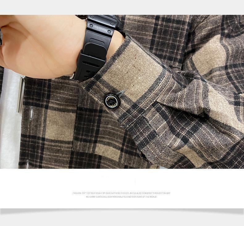 Áo Sơ Mi Nam Tay Dài Kẻ Sọc Phong Cách Nhật Bản