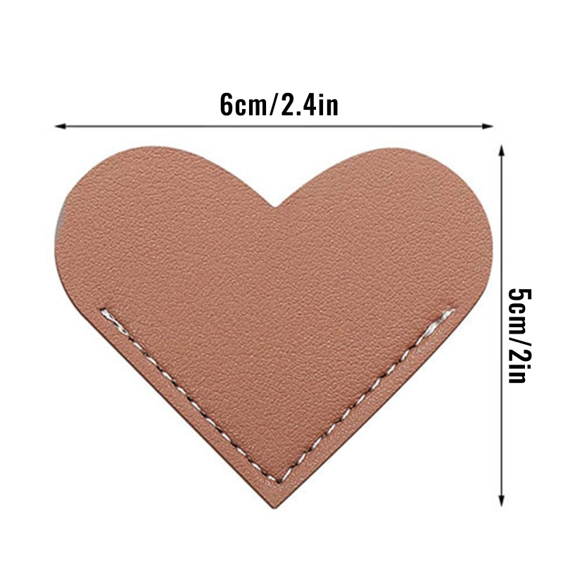 Thẻ Đánh Dấu Trang Sách Bằng Da Nhỏ Gọn Họa Tiết Trái Tim 2 &quot;x2.2&quot; Dành Cho Người Lớn Và Trẻ Em