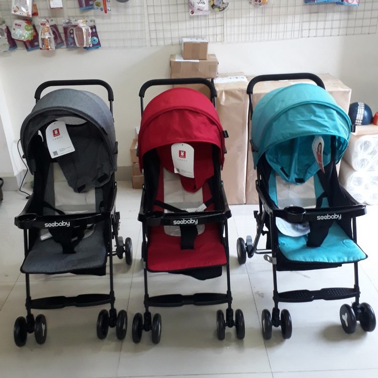 Xe đẩy gấp gọn nhiều tư thế Seebaby QQ3 - lưng nằm bằng lưới - Phiên bản 4/2019 (Q6) BẢO HÀNH 1 NĂM