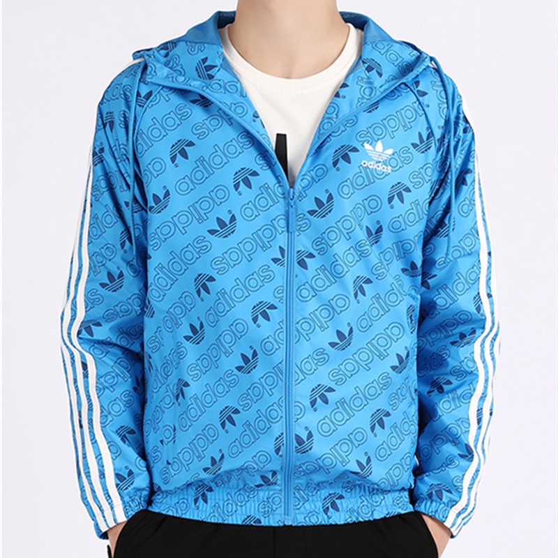 Áo Khoác Thể Thao Adidas Có Mũ Trùm Đầu Chất Liệu 100% Chính Hãng Dành Cho Nam Giới