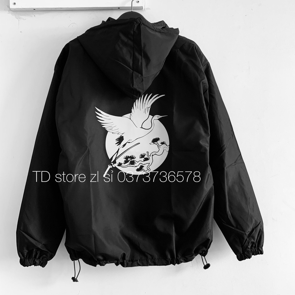 Áo khoác dù phản quang hình hạc độc lạ unisex TD store