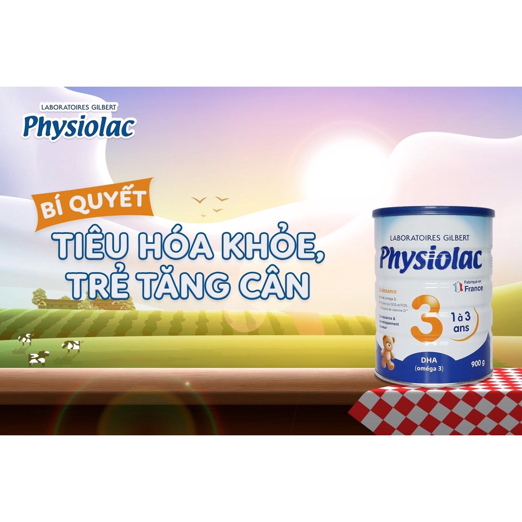 Sữa bột physiolac số 3 - 900g cho trẻ từ 1-3 tuổi. Sữa physiolac nhập nguyên lon từ pháp, sữa công thức cho bé