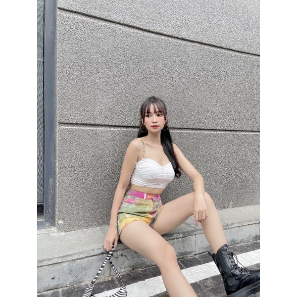 Quần short loang màu xanh hồng siêu hot