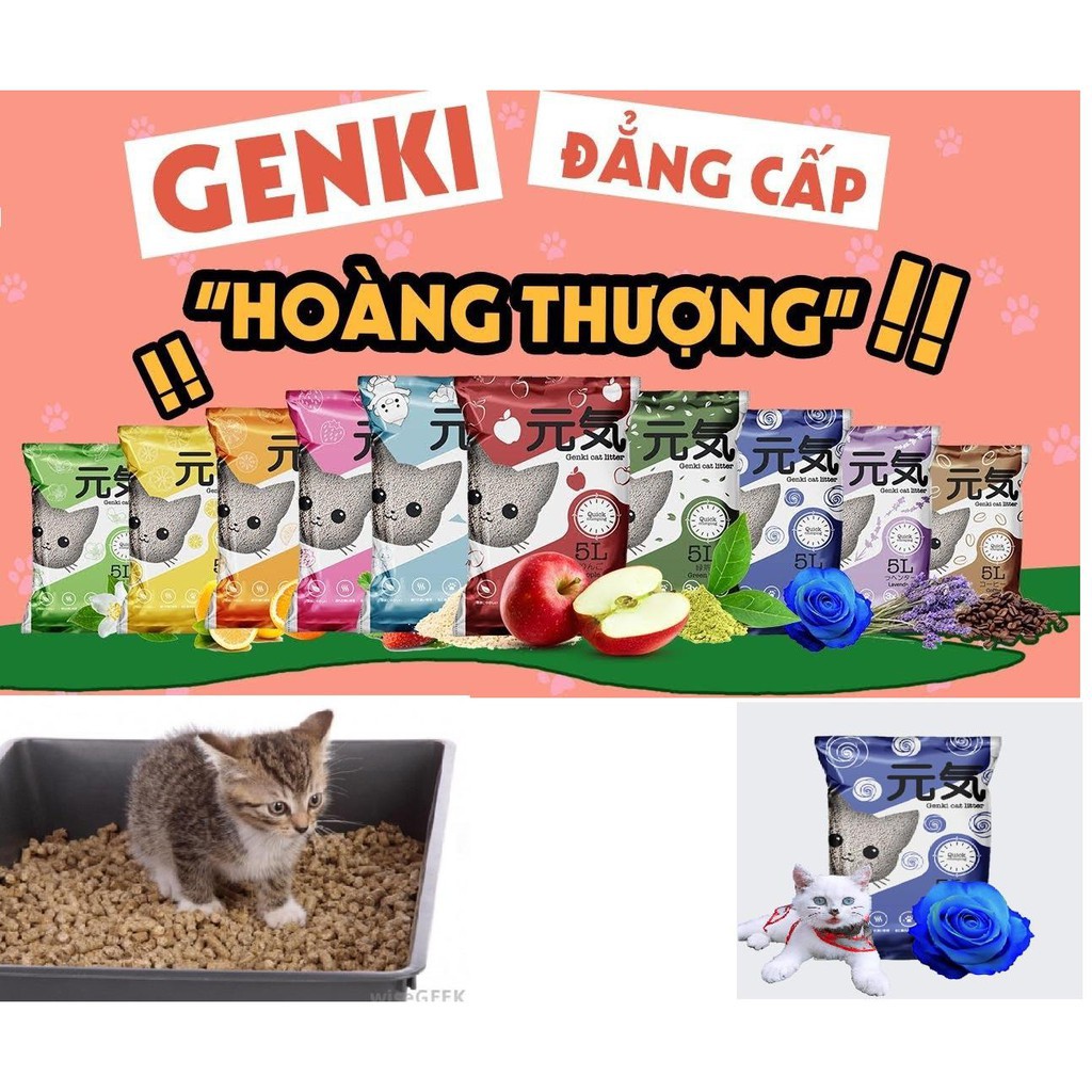 Cát Vệ Sinh Nhật Genki Cho Mèo - 5L - iPet Shop