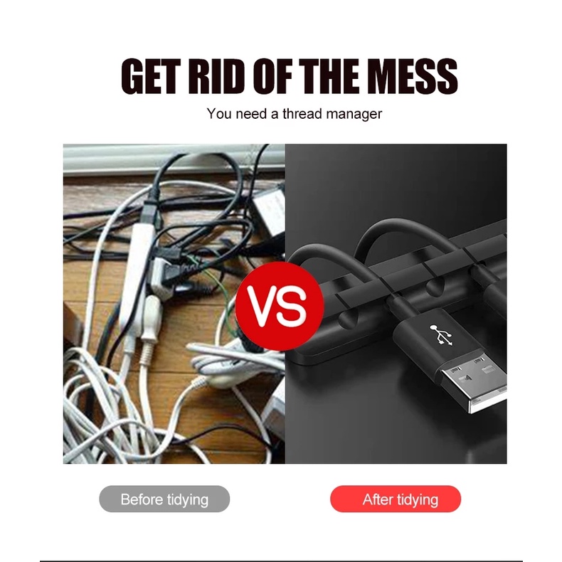 Kẹp quấn dây cáp usb bằng silicon cho dây cáp điện thoại di động