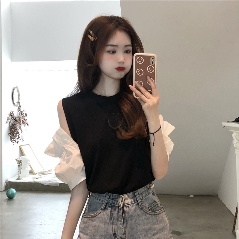 Áo Thun Tay Phồng Cổ Tròn Thời Trang Hàn Quốc