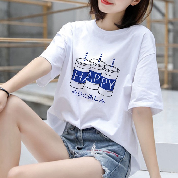 Áo thun nữ oversize 100% cotton phong cách Hajaruku Hàn Quốc ngắn tay dáng rộng AP01 | BigBuy360 - bigbuy360.vn