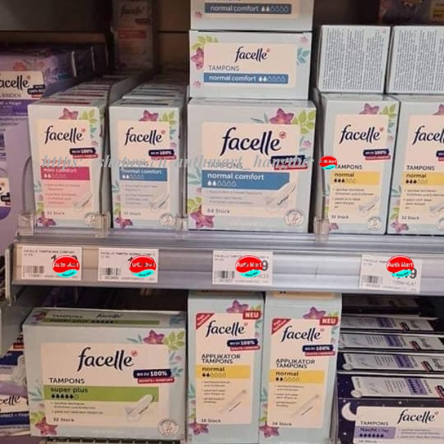 -  Băng vệ sinh Tampon Facelle Đức đầy đủ size