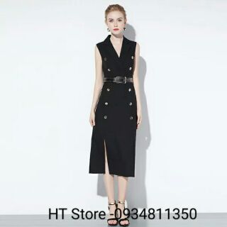 Đầm body cổ vest. Hàng thiết kế