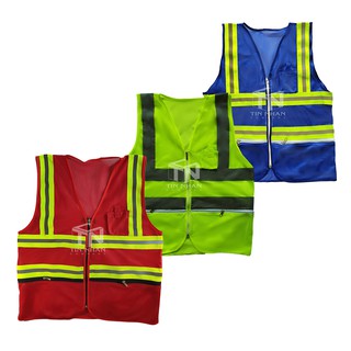 Áo lưới phản quang 3M, ba dây kéo, có túi đựng bút