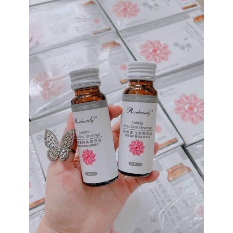 NƯỚC YẾN TRẮNG COLLAGEN ROSE BEAUTY HỘP 8 CHAI CHÍNH HÃNG