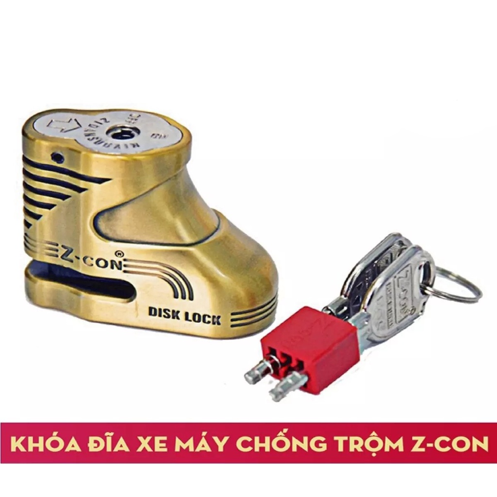 Ổ Khóa Đĩa Xe Máy chống cắt cao cấp, Chống Trộm Siêu Bền, hợp kim siêu bền [ruột 100% inox]