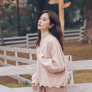 Áo len cao cổ tiểu thư