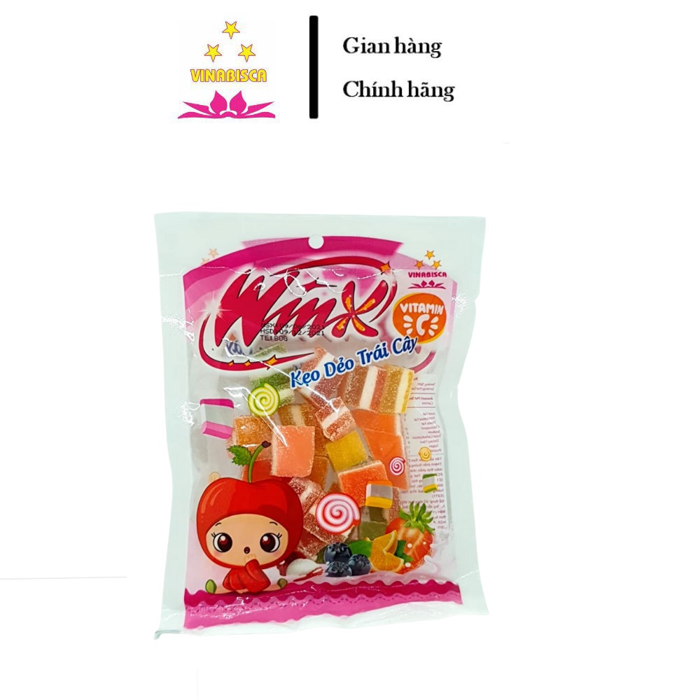 Gói kẹo dẻo chip chip Winx hương vị trái cây thơm ngon ít ngọt thương hiệu Vinabisca