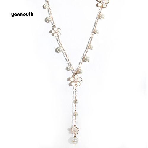 Vòng cổ HìNh Bông Hoa ĐíNh HạT NgọC Trai Giả