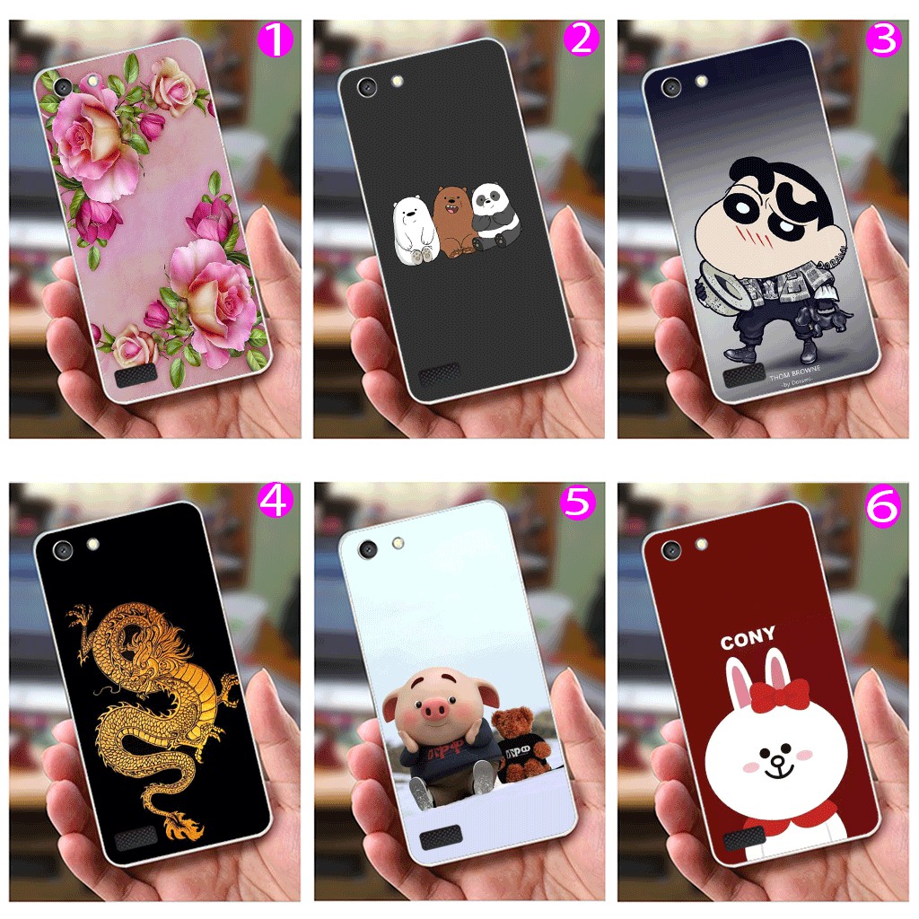 Ốp Lưng Oppo Neo 7 / A33 (dẻo viền trắng trong) - Hình Dễ Thương, Hoa Hồng, Shin Chan, Rồng, Heo Thỏ