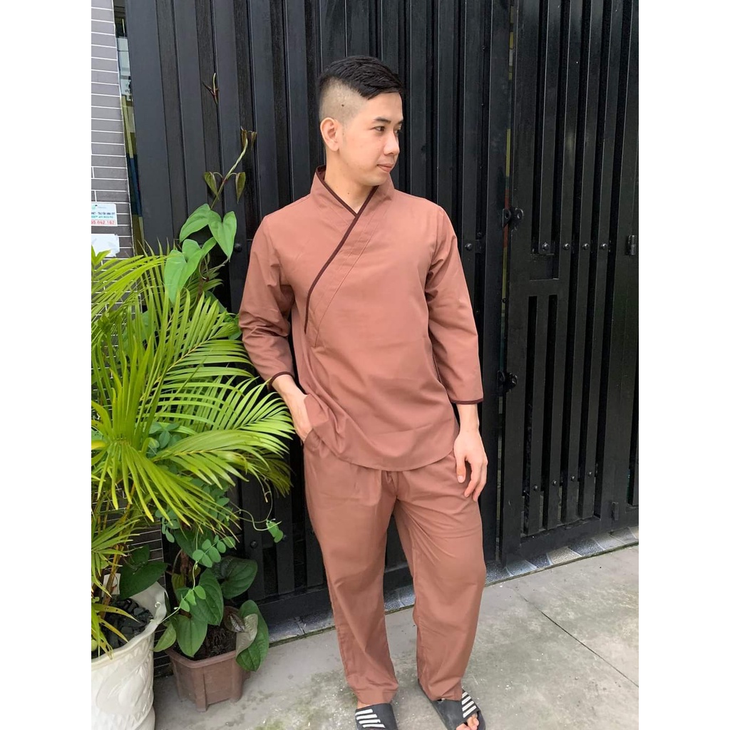 Bộ nhật nam vải kate đi chùa cao cấp