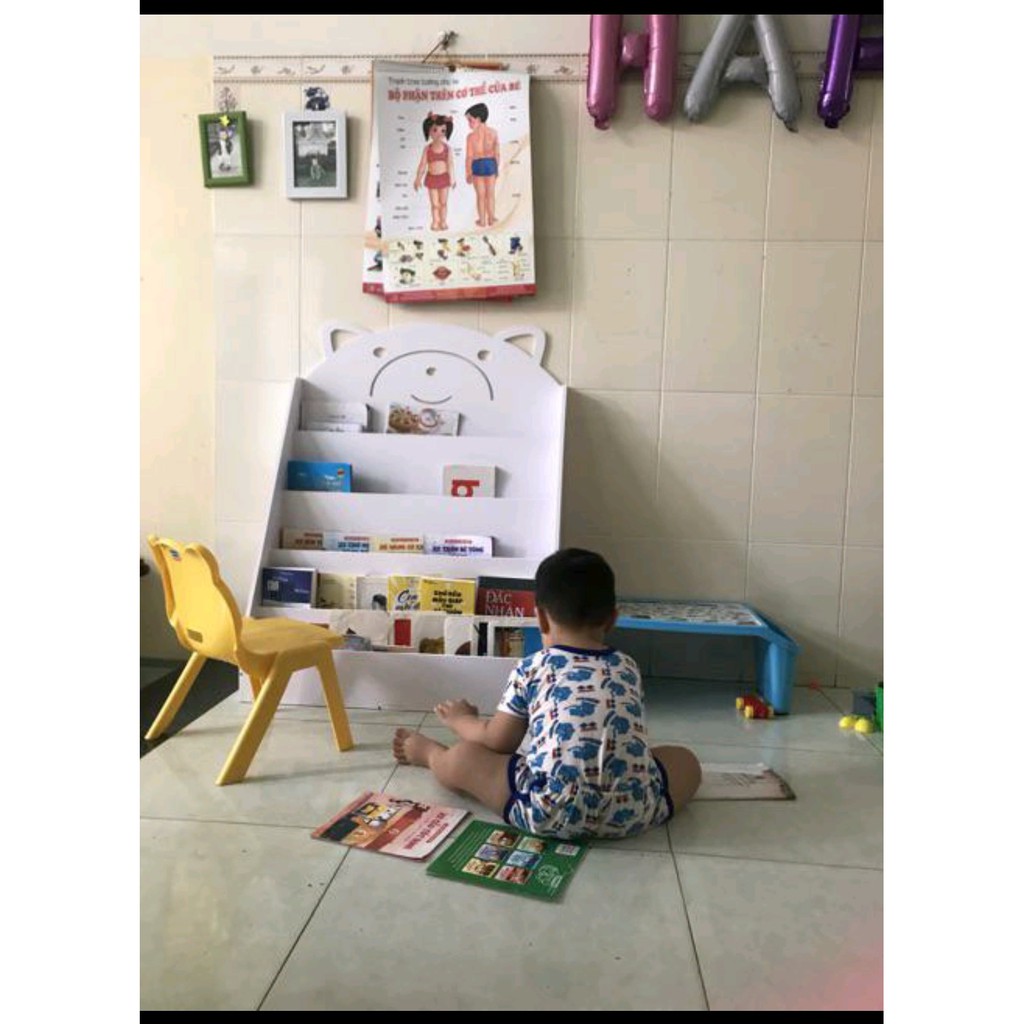 Kệ Sách Gấu Cho Bé  full bộ kèm vít bắt siêu chắc